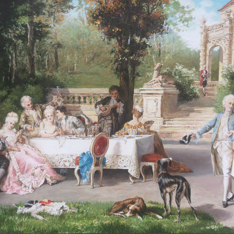 gardenparty,thegardenparty 油画the garden party 花园聚会-民子