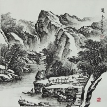 山水画《秀色》-李社安