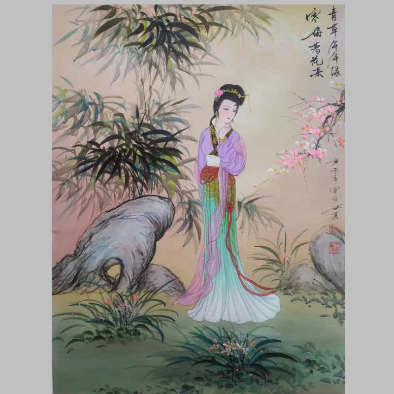 《仕女图》双紫燕双紫燕老师国画人物作品