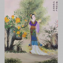 《春风送仙气仕女图》双紫燕老师国画菩萨