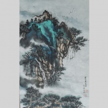 山水画《碧云山霁》-楼开敏