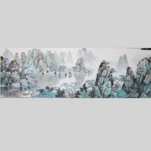 国画山水《漓江山水》-李丕民