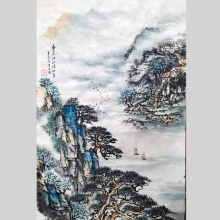 国画山水《春来江水绿如蓝》-楼开敏