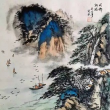 国画山水《水乡新绿》-楼开敏