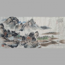 国画山水《远山秋色》-张连合