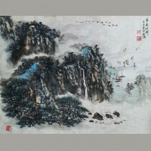 国画山水《富春江畔》-楼开敏