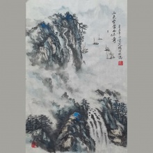 国画山水《山色空蒙雨亦奇​》-楼开敏