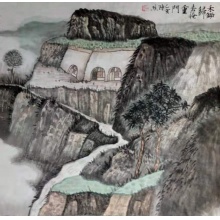 国画山水《锄禾归去掩重门​》陈烈