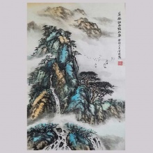 国画山水《春风细雨绿江南》-楼开敏