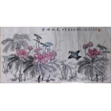 国画花鸟《河塘风光》-王惠勤