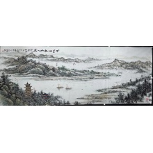 国画山水画《万里江山入画图》-李书民
