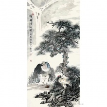 国画人物画《祥瑞清和》-谢从荣