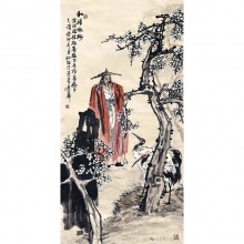 国画人物画《和靖咏梅》-谢从荣