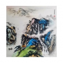国画山水《江南春晓》-楼开敏