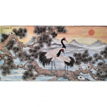 国画《松鹤延年》孙秀萍