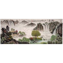 国画《飞流直下》冯智宏