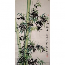 竹子国画《竹报平安》冯智宏