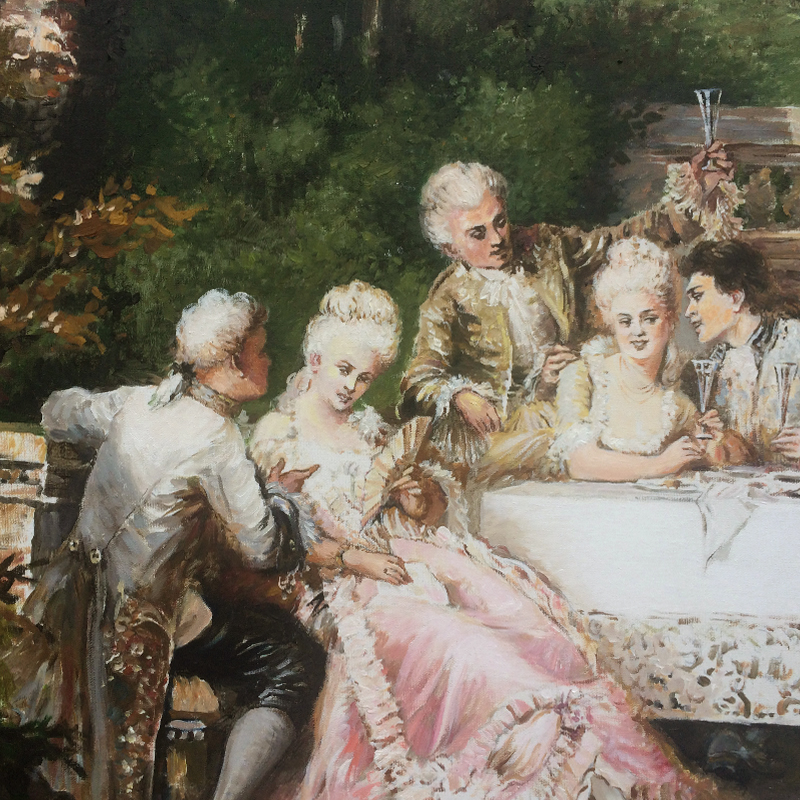 油画thegardenparty花园聚会民子