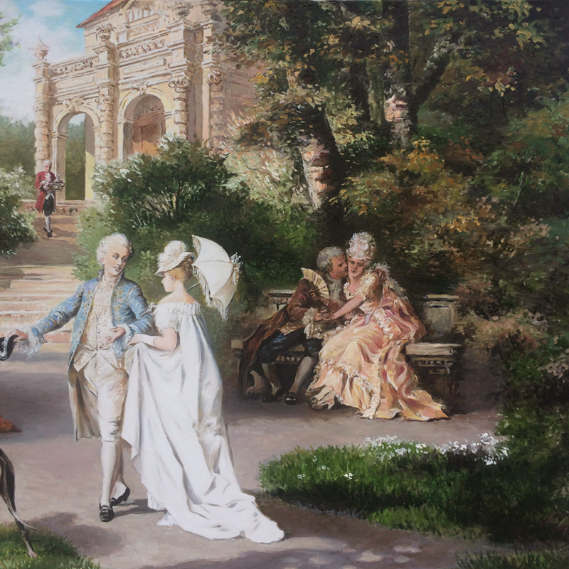 油画thegardenparty花园聚会民子