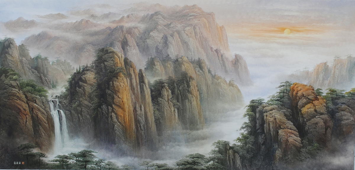 江山多娇-张维源山水油画