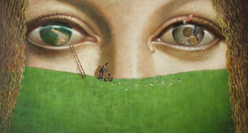 8油画《绿色口罩》.jpg